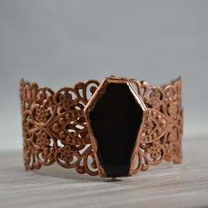 TVD Copper Obsidian Coffin Cuff Bracelet